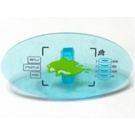 Lego štít, průhledná světle modrá (92747pb12 TRANS-LIGHT BLUE)